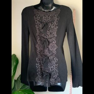 White House Black Market Sweater w Lace Detail